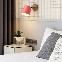 Applique murale abat-jour orientable métal et bois, photo 4