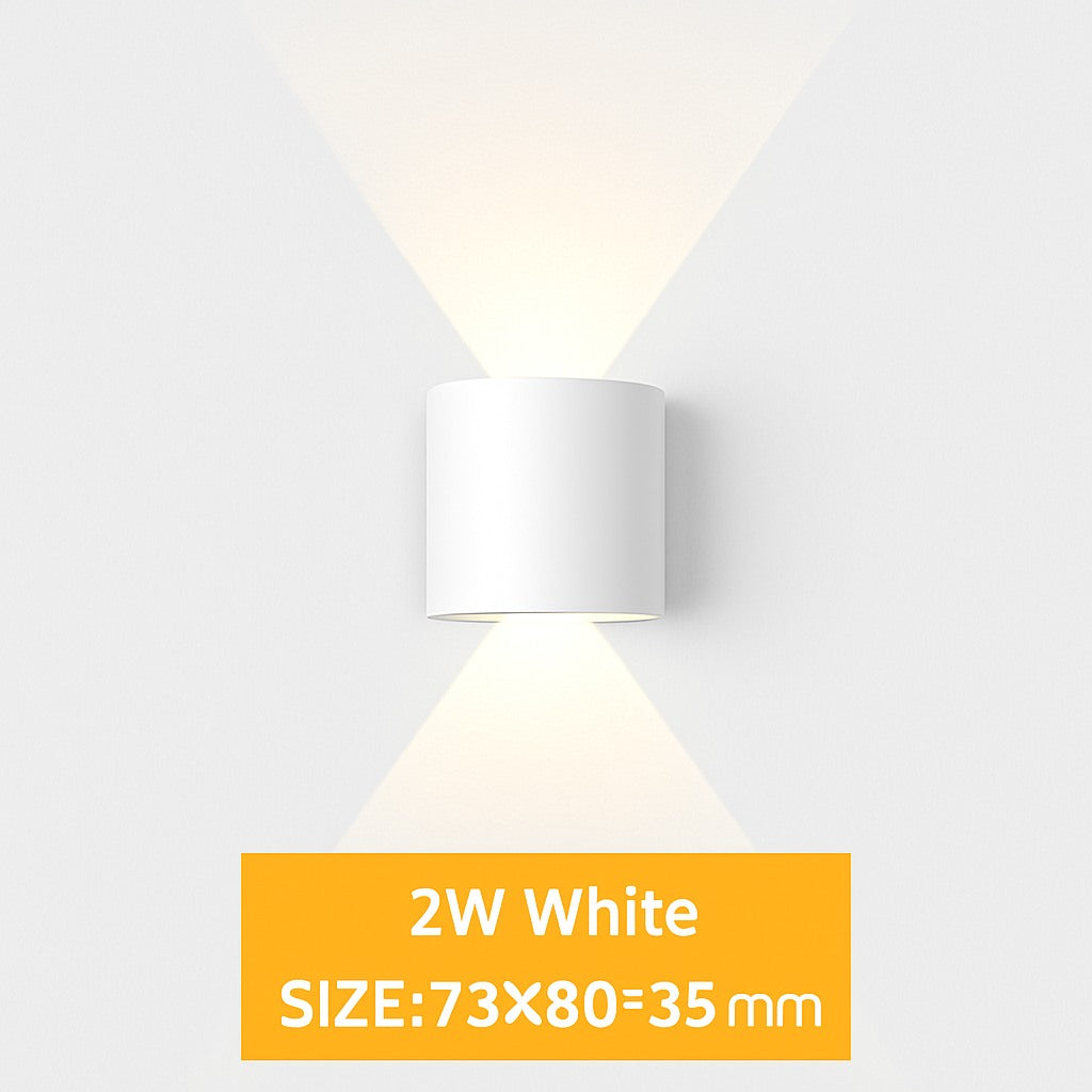 Applique murale extérieure LED IP65 en blanc · 2 w