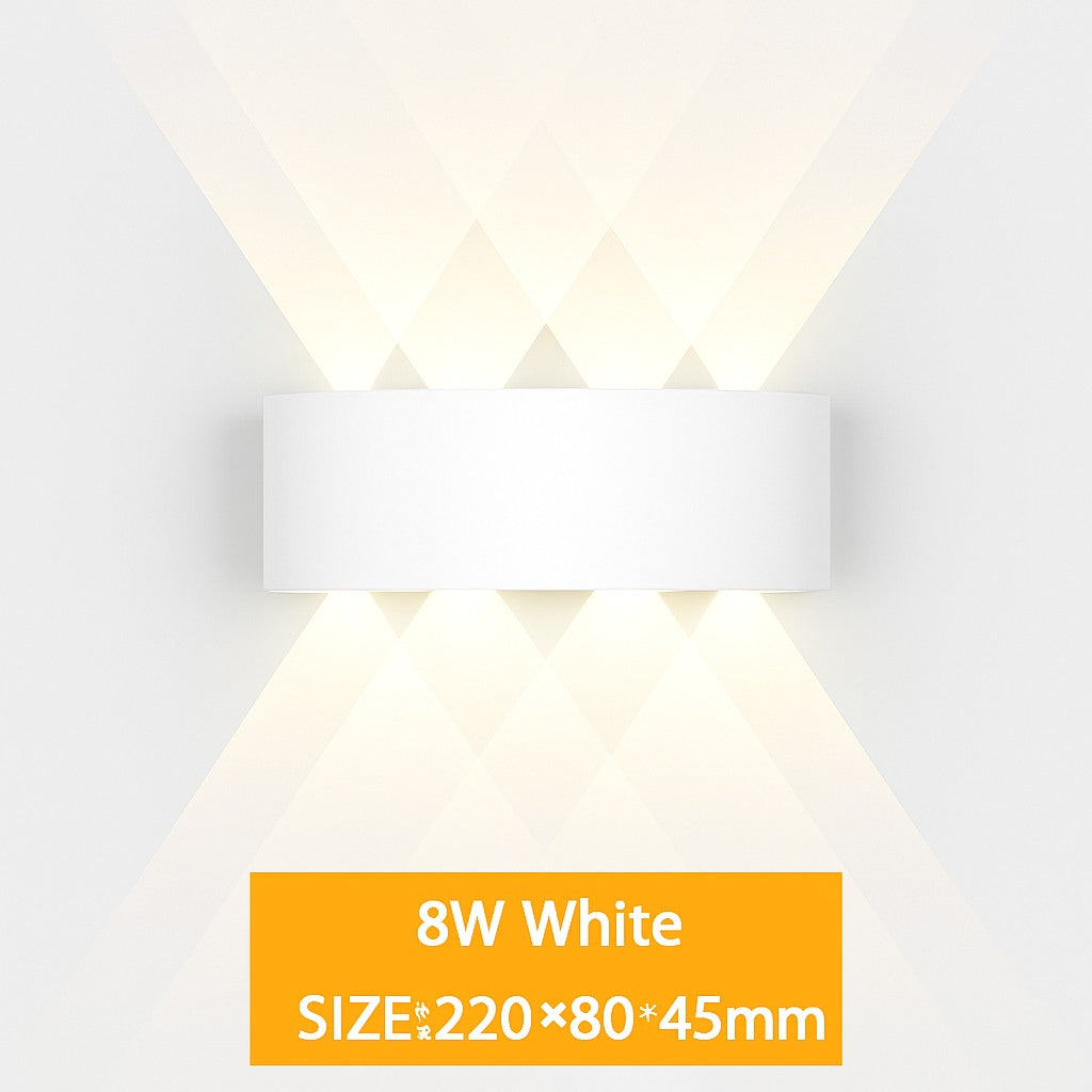 Applique murale extérieure LED IP65 en blanc · 8 w