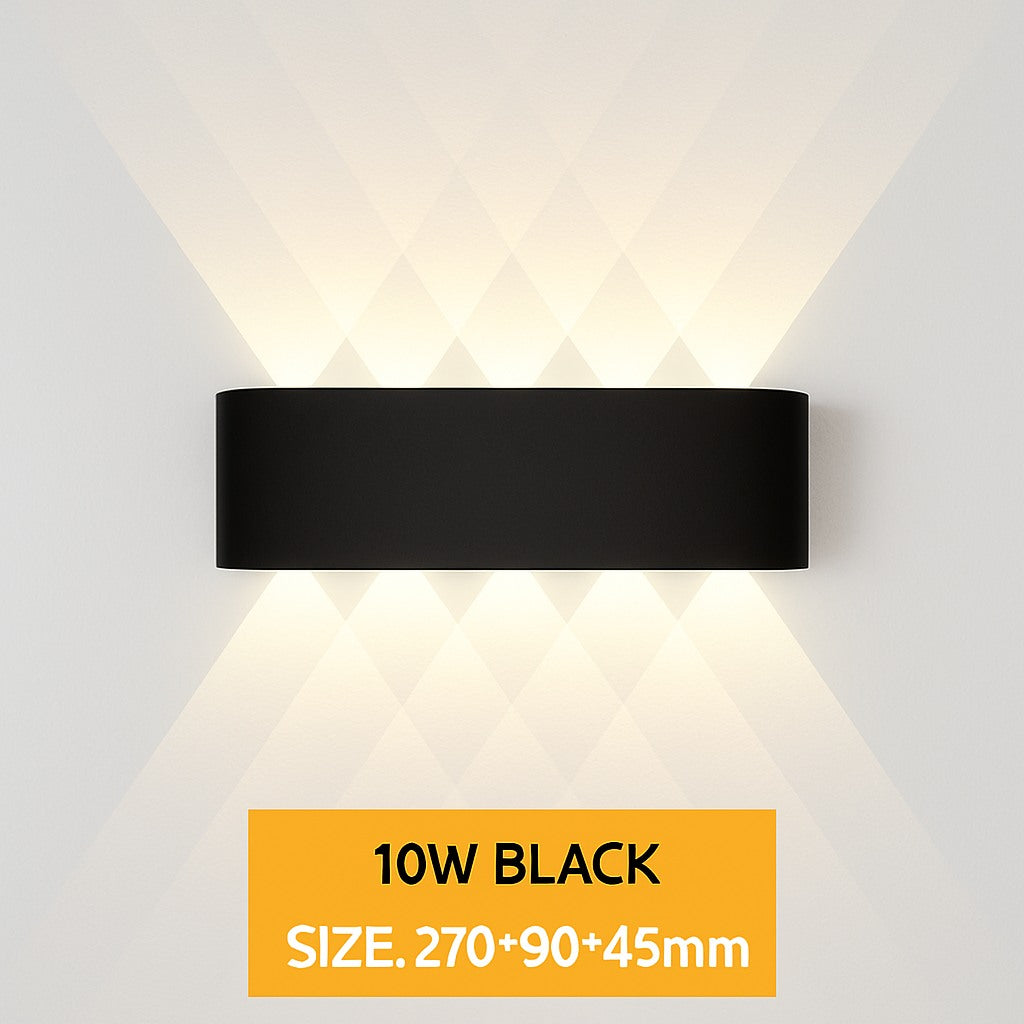Applique murale extérieure LED IP65 en noir · 10 w