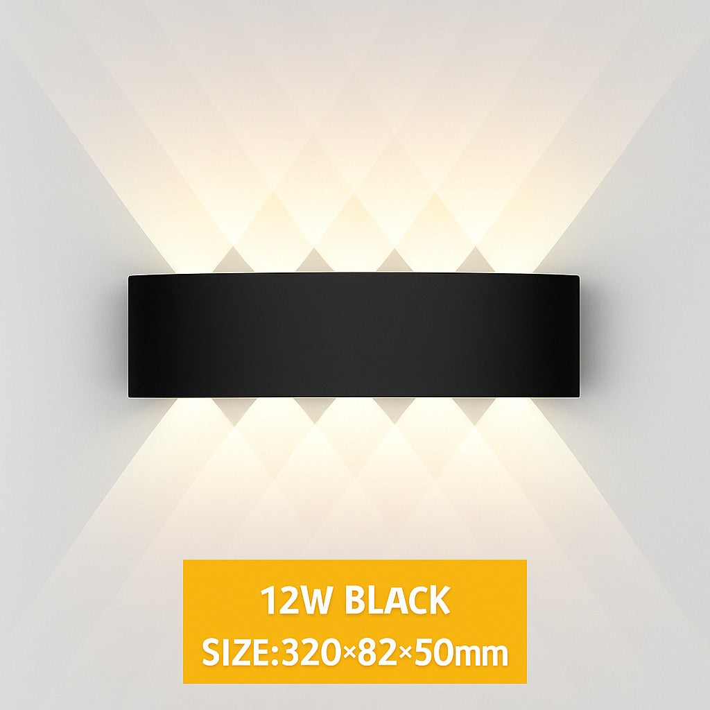 Applique murale extérieure LED IP65 en noir · 12 w