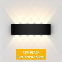 Applique murale extérieure LED IP65 en noir · 12 w
