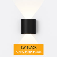 Applique murale extérieure LED IP65 en noir · 2 w