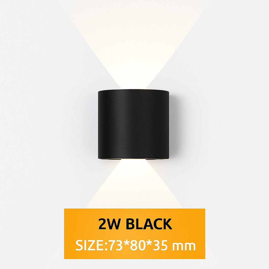 Applique murale extérieure LED IP65 en noir · 2 w