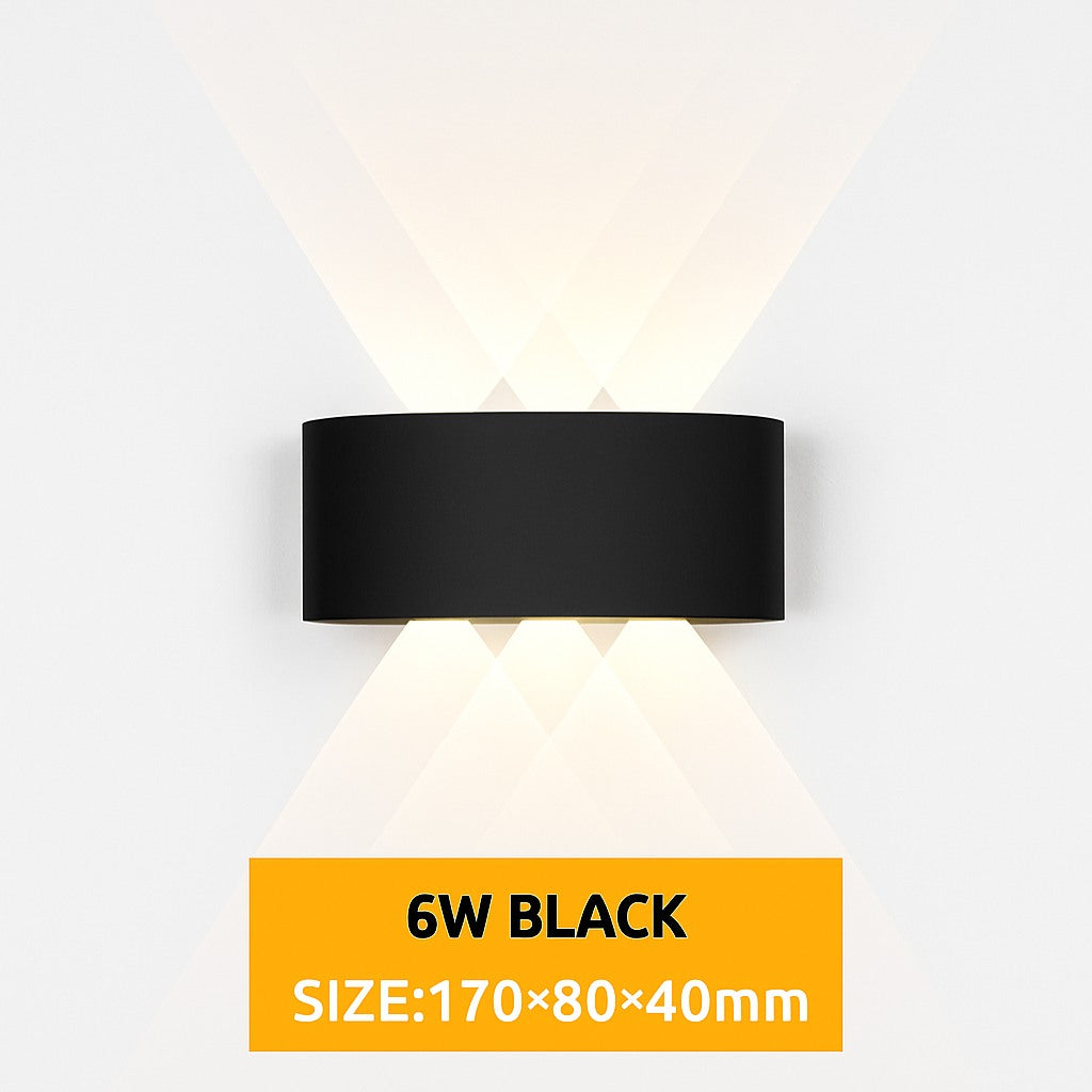 Applique murale extérieure LED IP65 en noir · 6 w