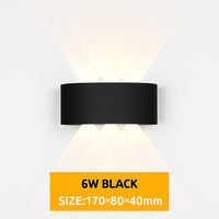 Applique murale extérieure LED IP65 en noir · 6 w