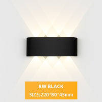 Applique murale extérieure LED IP65 en noir · 8 w