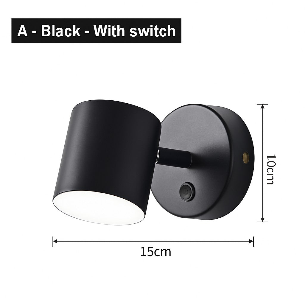 Applique murale LED haut et bas en a · noir · avec interrupteur
