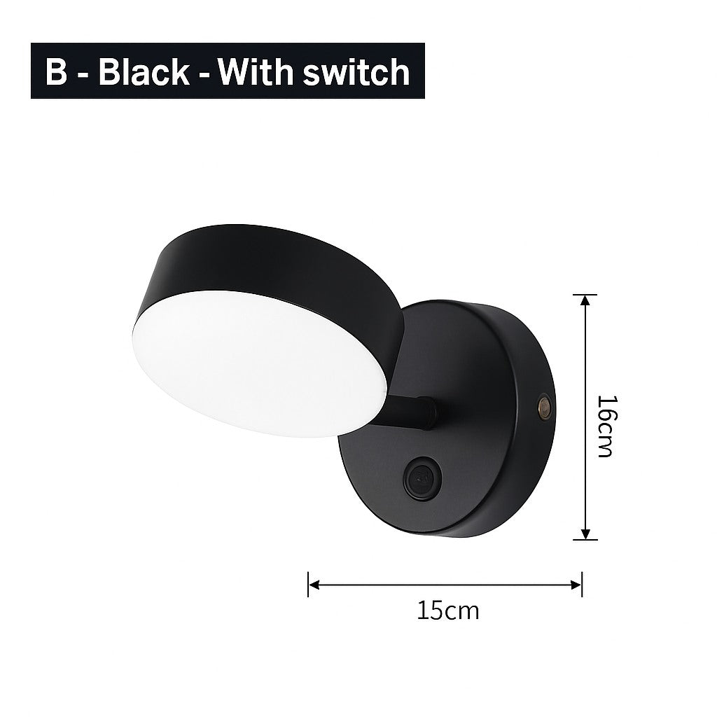 Applique murale LED haut et bas en b · noir · avec interrupteur