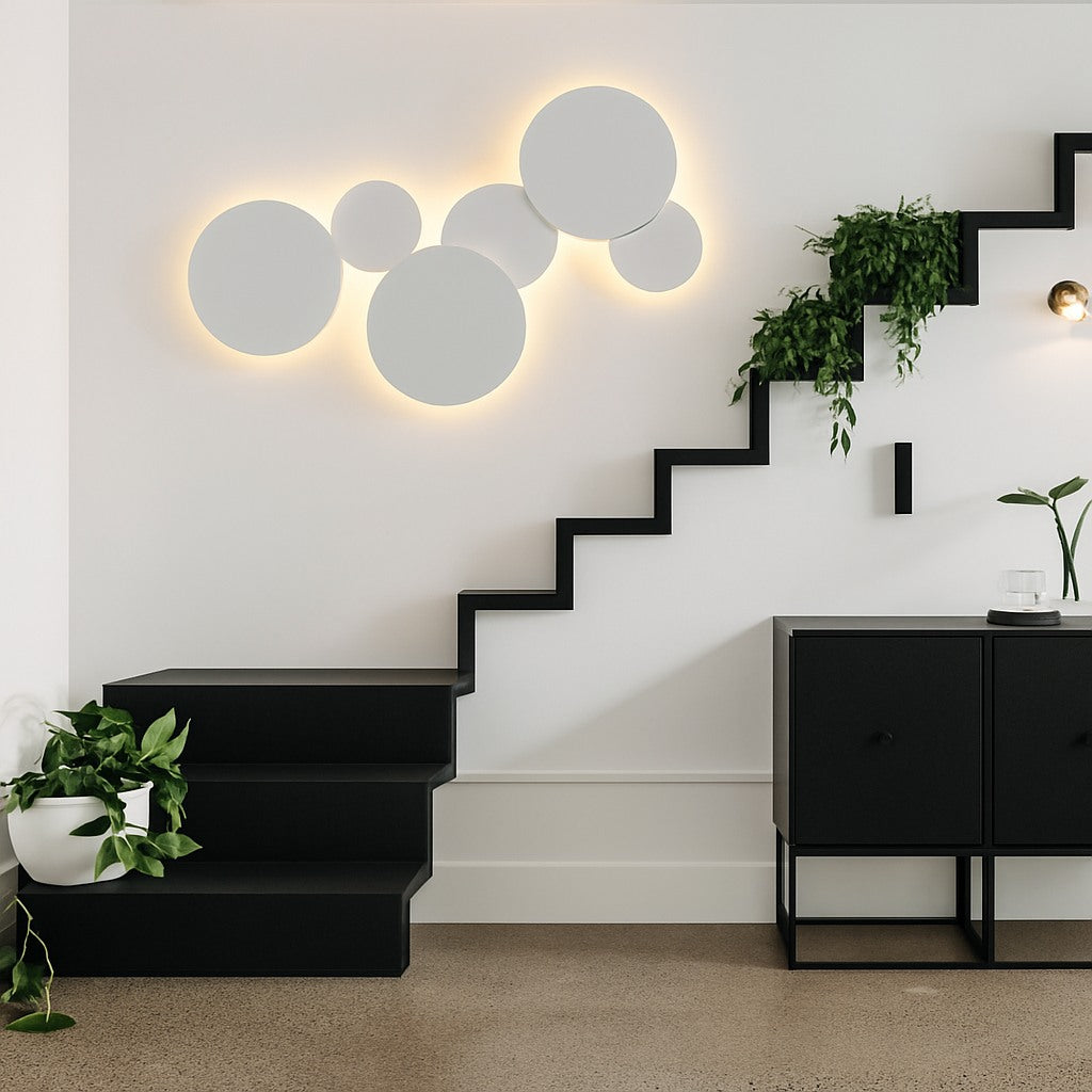 Applique murale LED ronde effet lune