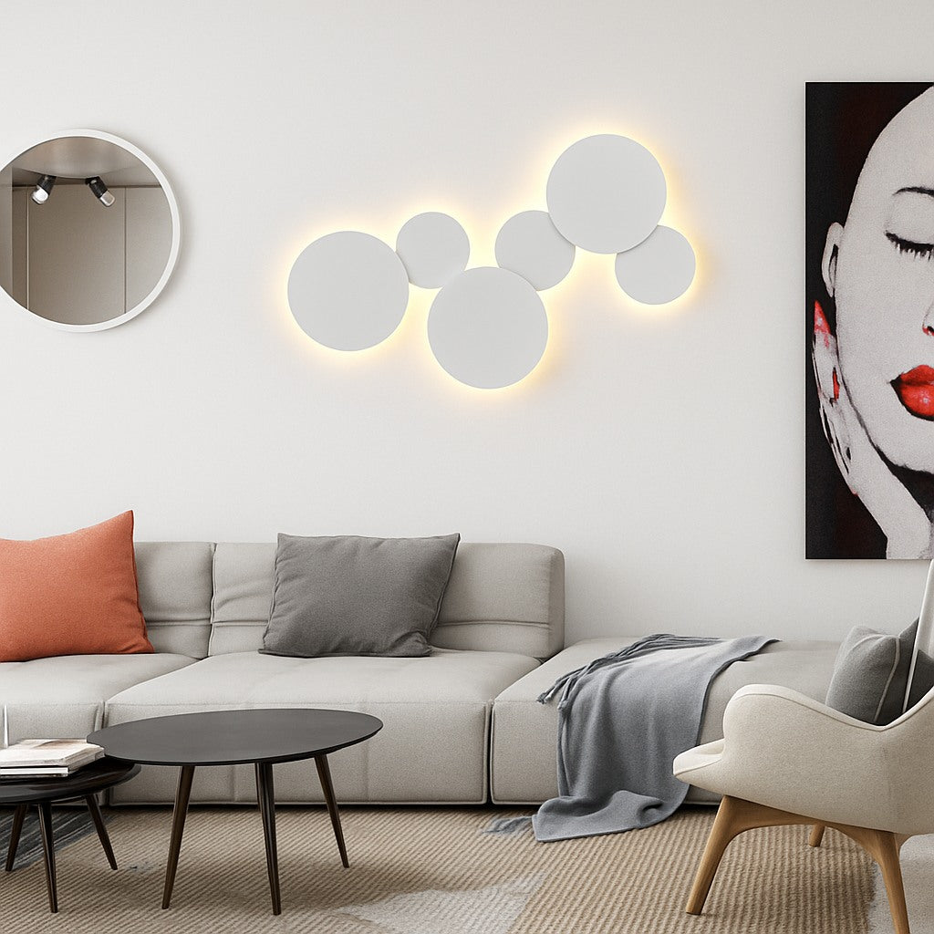 Applique murale LED ronde effet lune, photo 3