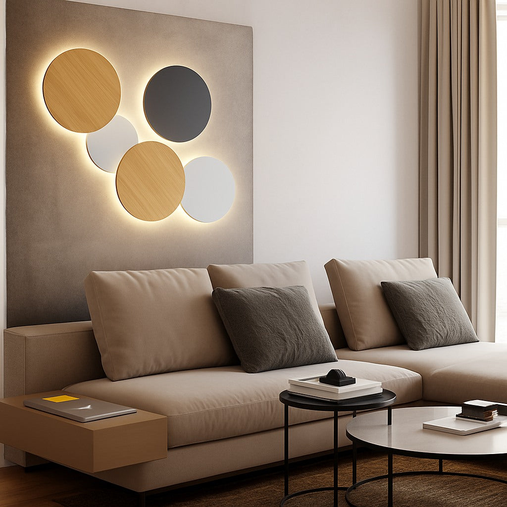 Applique murale LED ronde effet lune, photo 5