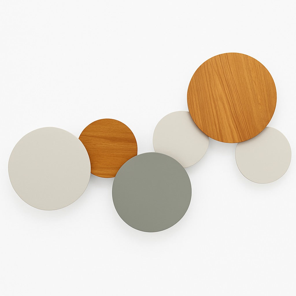 Applique murale LED ronde effet lune en gris · 20 cm