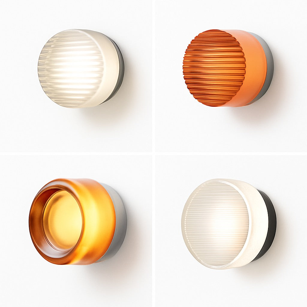 Applique murale ronde LED en verre dépoli