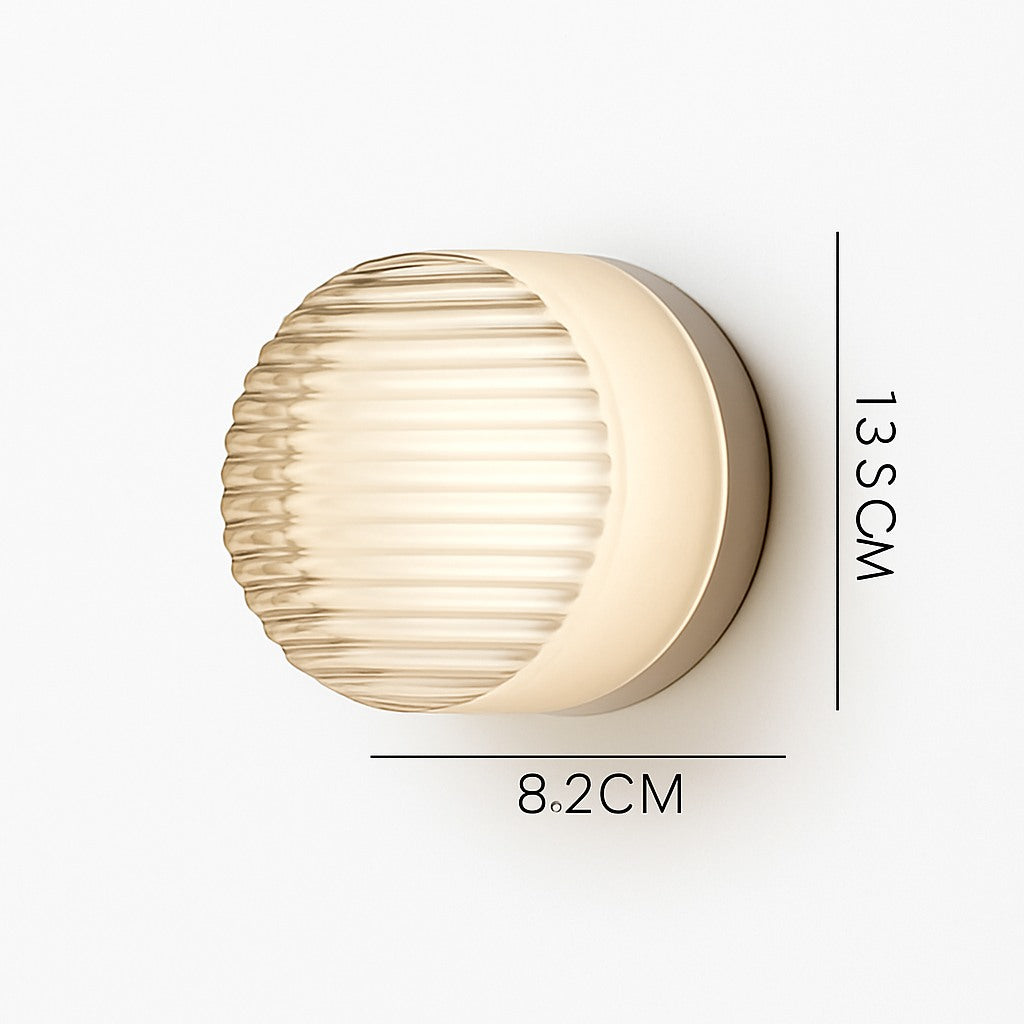 Applique murale ronde LED en verre dépoli en a · blanc