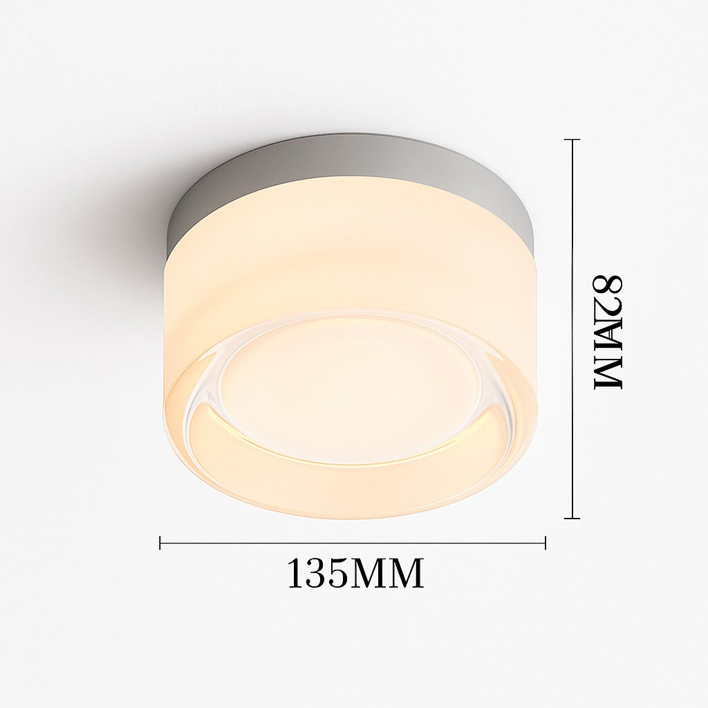 Applique murale ronde LED en verre dépoli en b · blanc