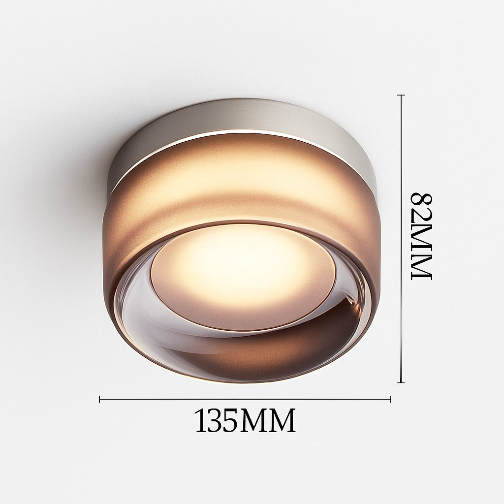 Applique murale ronde LED en verre dépoli en b · gris
