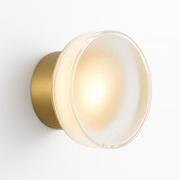 Applique murale ronde LED en verre dépoli en c · doré