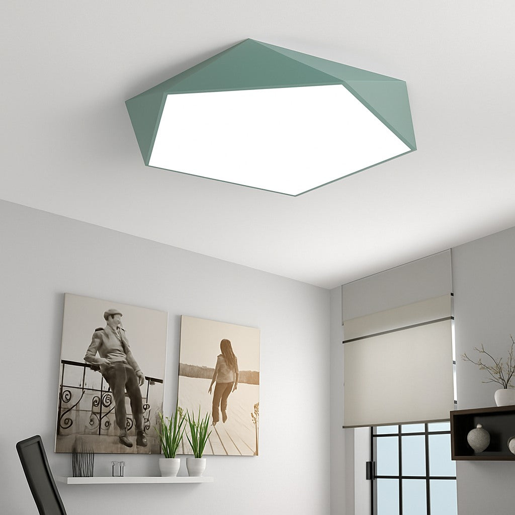 Plafonnier LED géométrique en métal coloré, photo 4