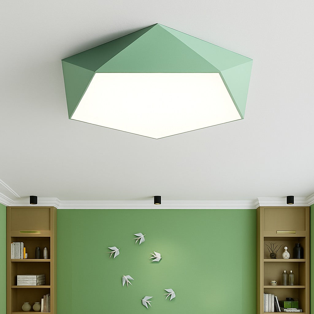 Plafonnier LED géométrique en métal coloré, photo 5