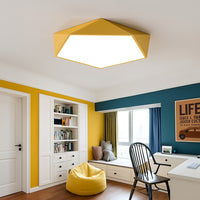 Plafonnier LED géométrique en métal coloré, photo 7