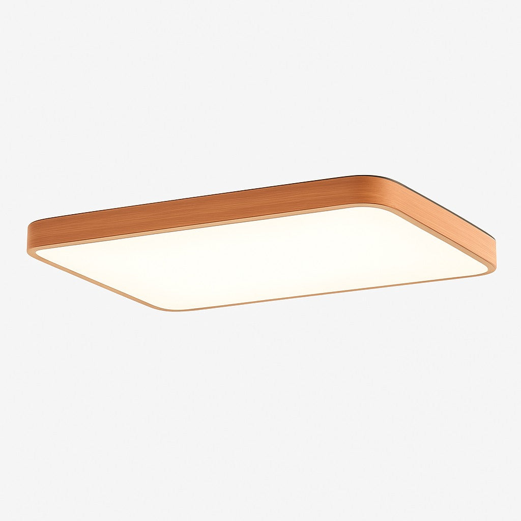 Plafonnier LED rectangulaire en bois