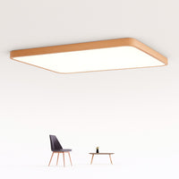 Plafonnier LED rectangulaire en bois, photo 2