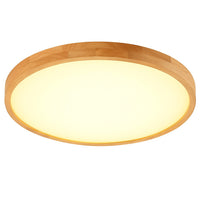 Plafonnier rond en bois LED ultra-fin, photo 4