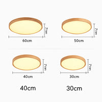 Plafonnier rond en bois LED ultra-fin, photo 5