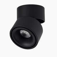 Spot LED rond orientable en saillie en noir