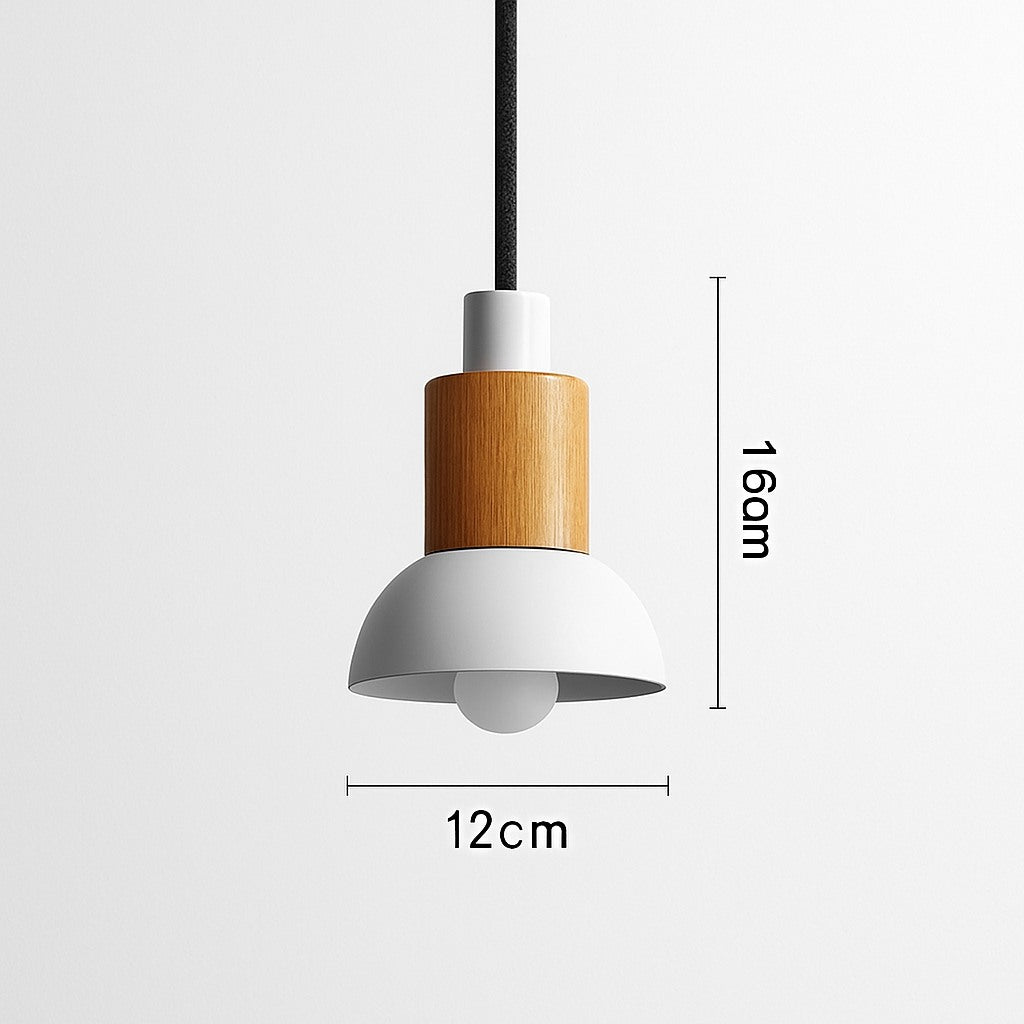 Suspension bois et métal colorée en modèle a · blanc