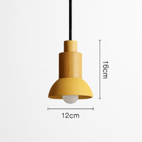 Suspension bois et métal colorée en modèle a · jaune