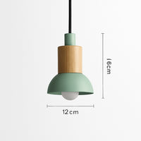 Suspension bois et métal colorée en modèle a · vert