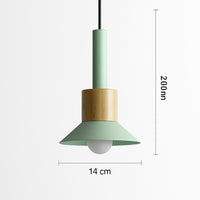 Suspension bois et métal colorée en modèle b · vert
