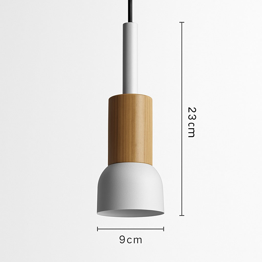 Suspension bois et métal colorée en modèle c · blanc