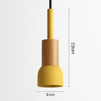 Suspension bois et métal colorée en modèle c · jaune