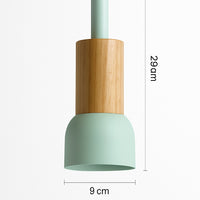 Suspension bois et métal colorée en modèle c · vert