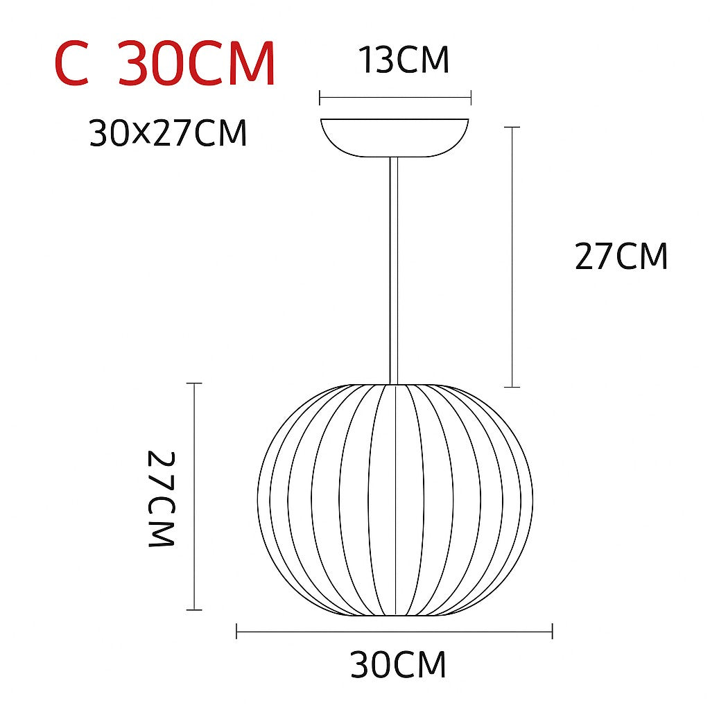 Suspension en papier style japonais en modèle c · 30 cm