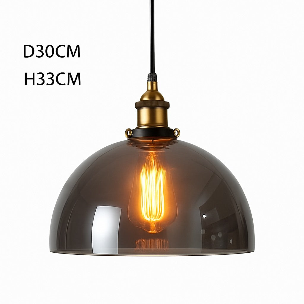 Suspension en verre fumé rétro en modèle d
