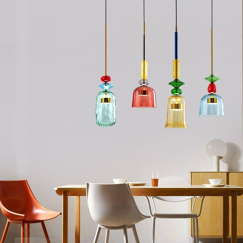 Suspension en verre teinté LED, photo 5