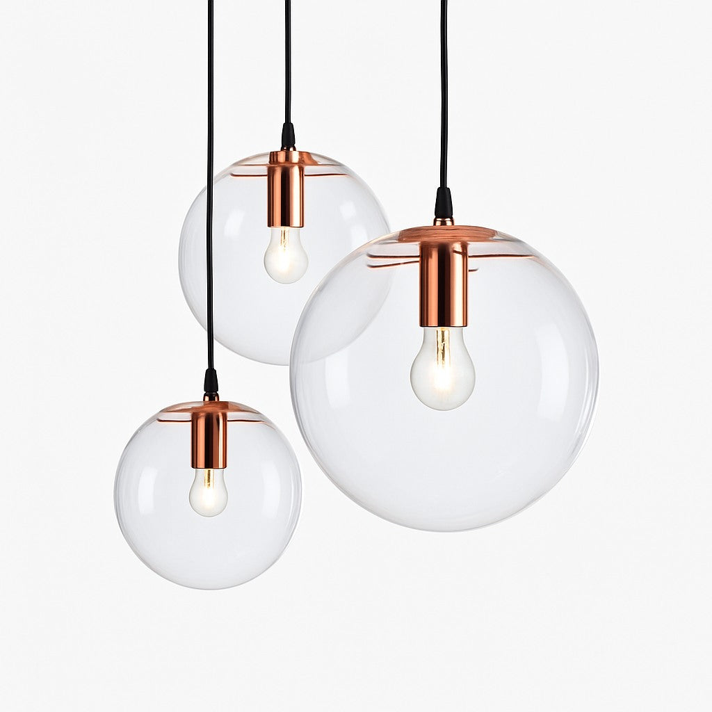 Suspension globe en verre