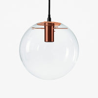 Suspension globe en verre en doré rosé