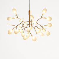Suspension LED arbre à branches lumineuses en cuivré · 27 led