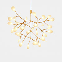 Suspension LED arbre à branches lumineuses en cuivré · 45 led