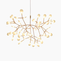 Suspension LED arbre à branches lumineuses en cuivré · 63 led