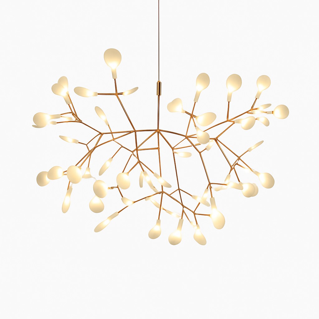 Suspension LED arbre à branches lumineuses en cuivré · 63 led Image