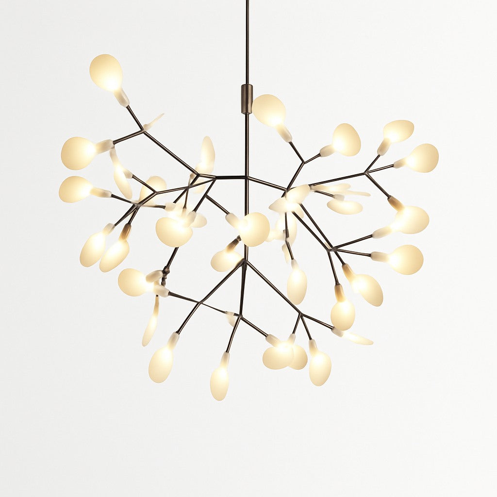 Suspension LED arbre à branches lumineuses en noir · 45 led