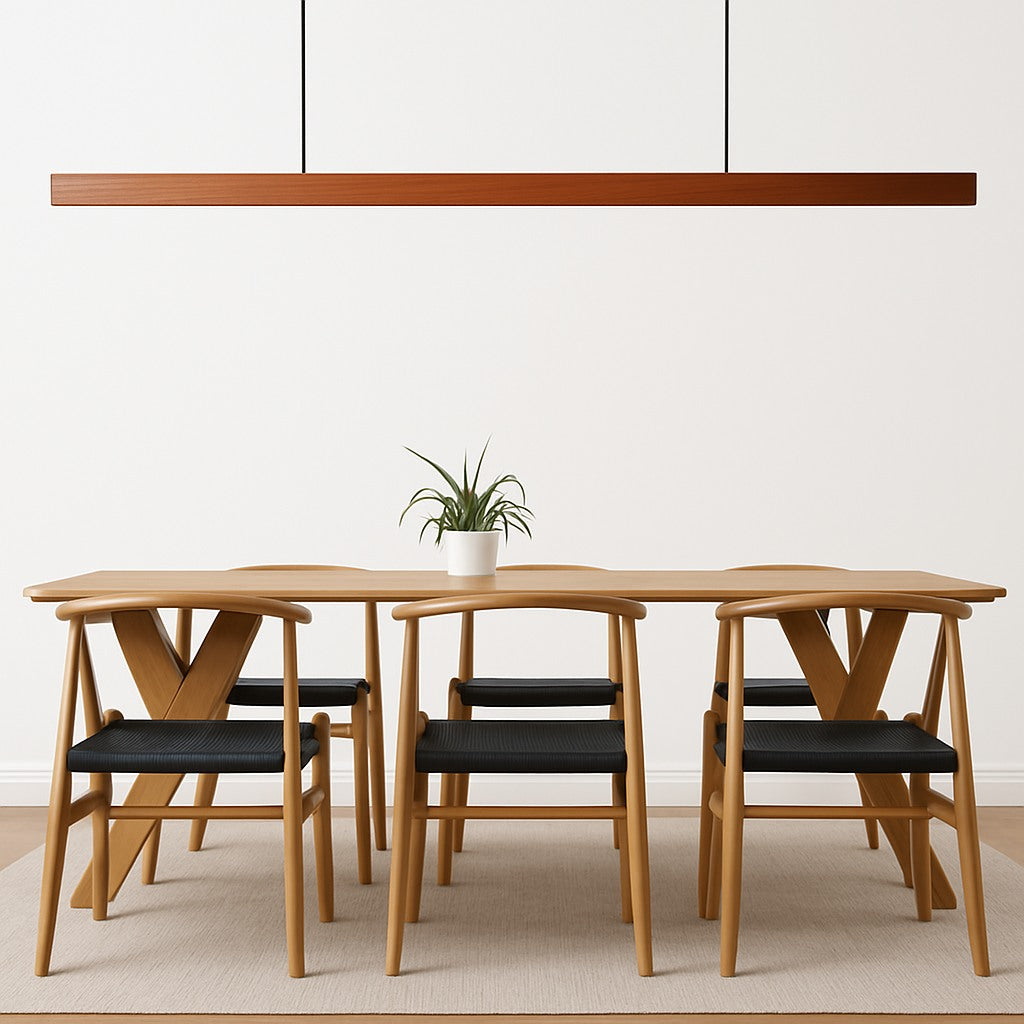 Suspension linéaire en bois LED, photo 2