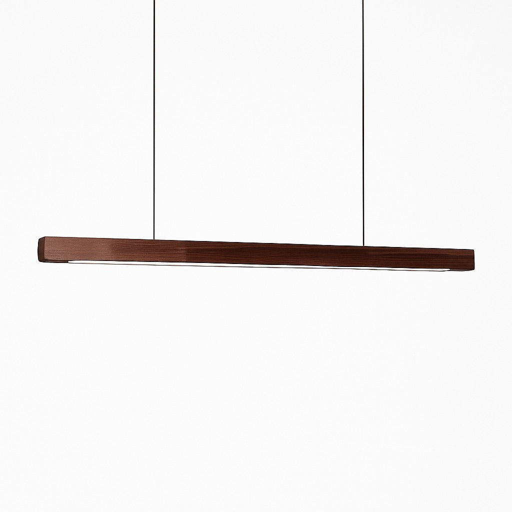 Suspension linéaire en bois LED en bois foncé