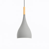 Suspension métal coloré et bâton en bois en modèle a gris